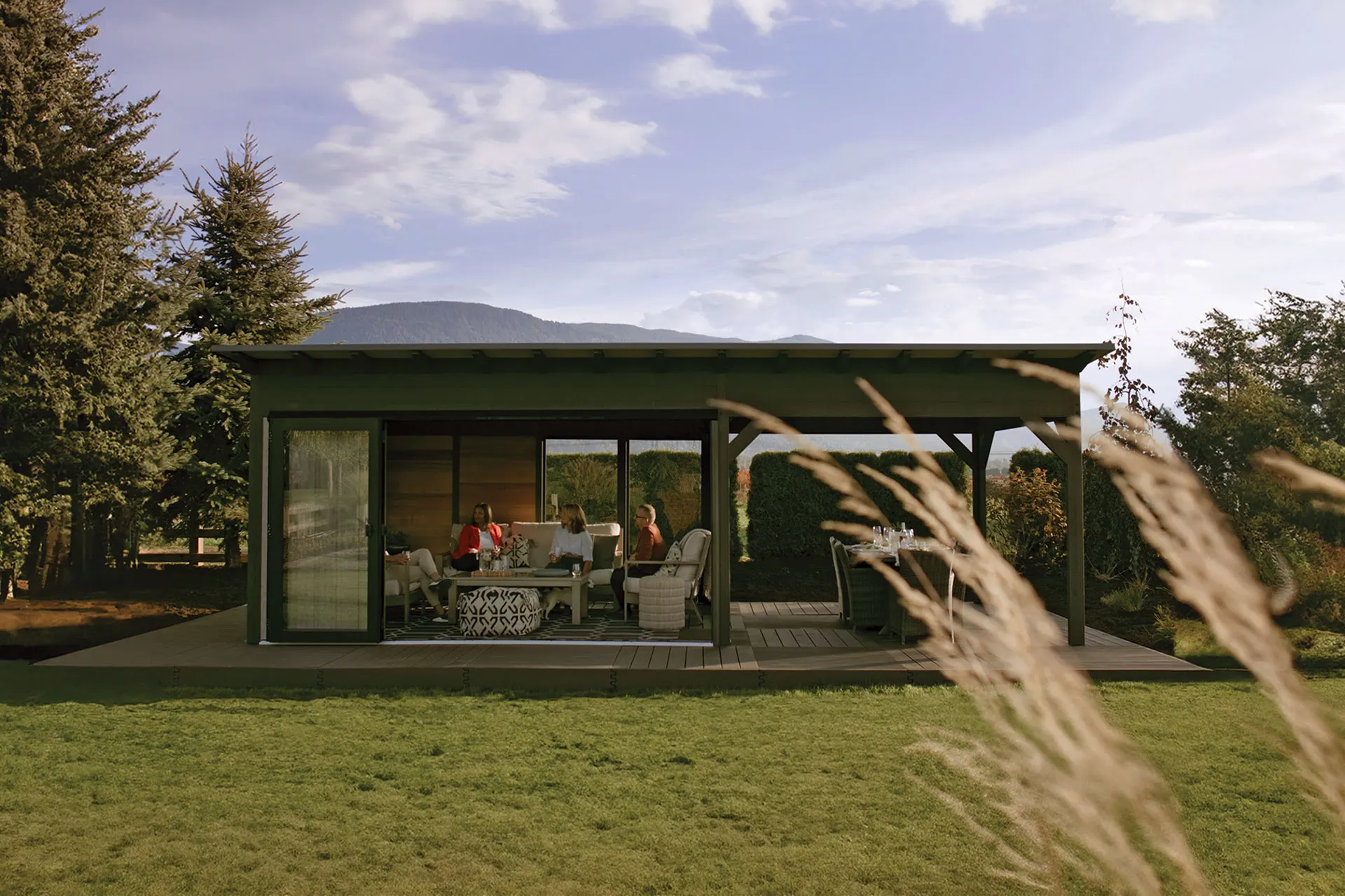Duke Veranda pavilion at golden hour