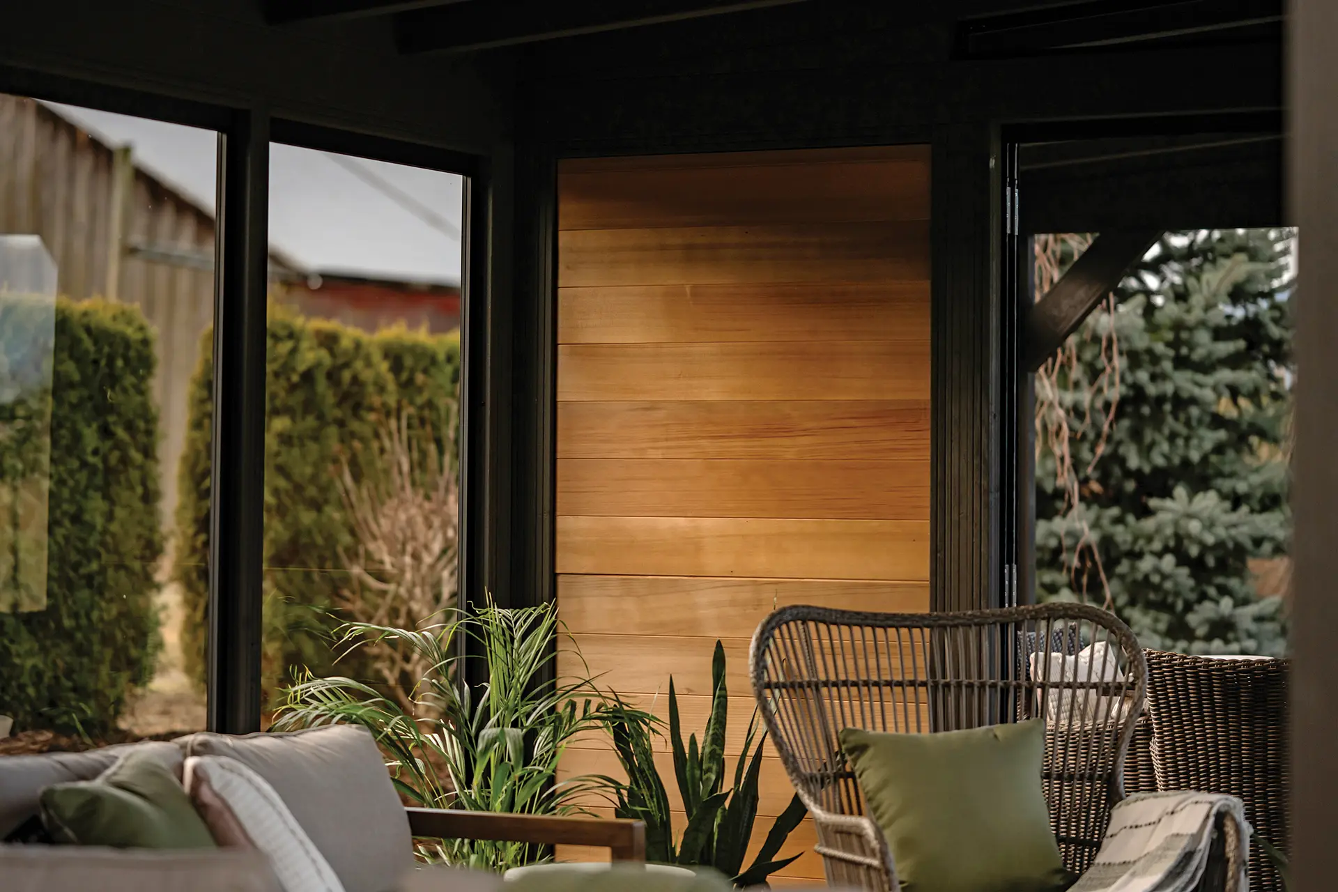 Cedar wall panels detail