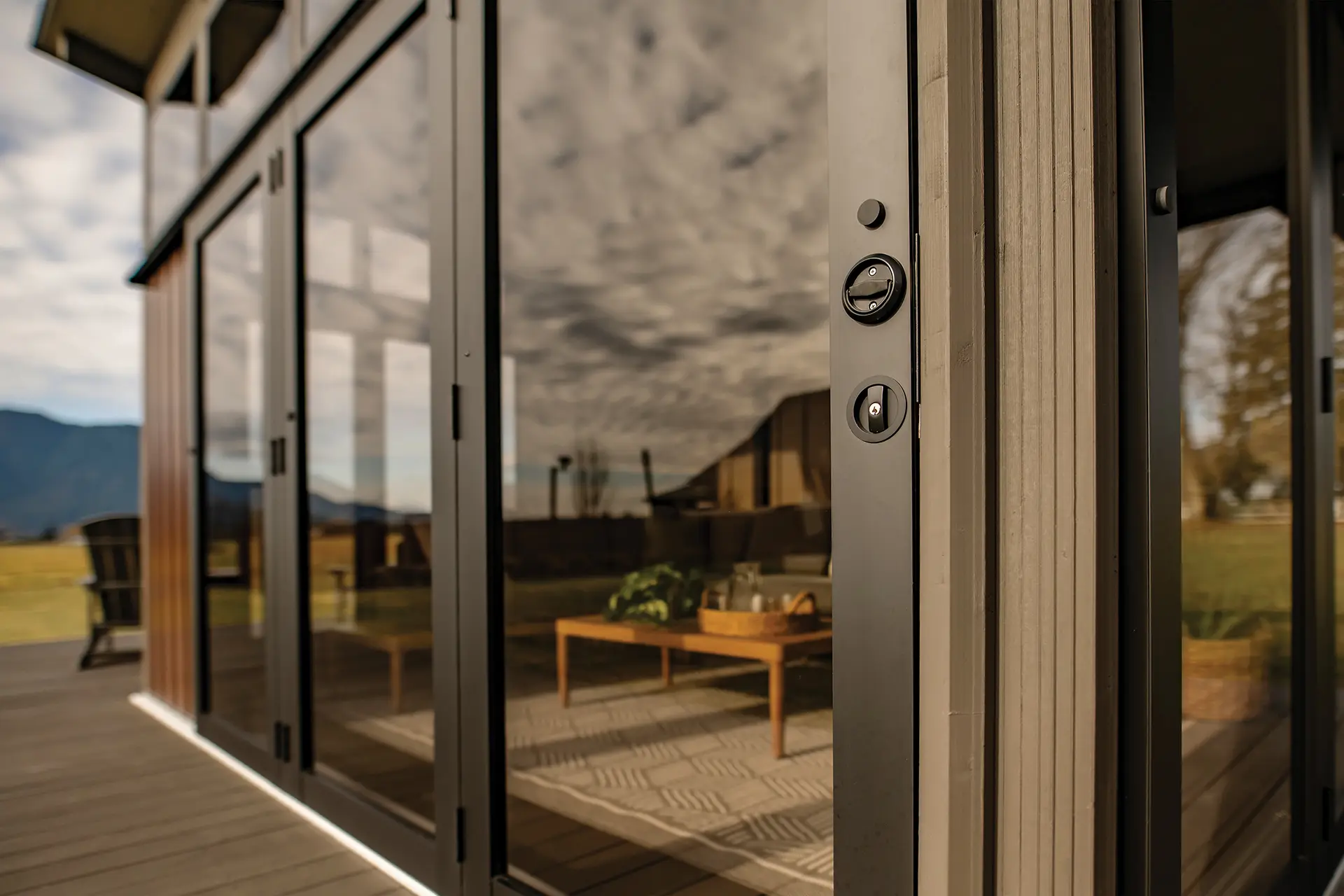 Triple sliding glass doors